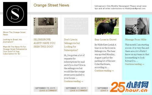 图为小女孩创办的地区小报《Orange Street News》