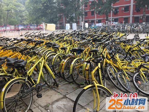 图说：资料图。北京某所高校内的共享单车数量惊人。吴涛摄