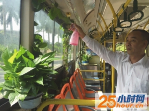 这个司机好有爱！植物进车厢，公交变“氧巴”