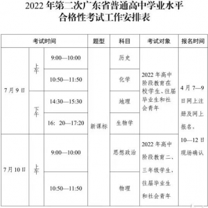 广东第二次普通高中学考4月7日起报名