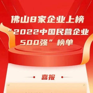 佛山8家企业入围中国民营企业500强